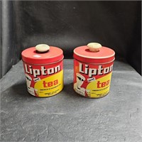 2 Lipton Tea Metal Canisters