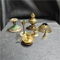 Brass Candle Holders, etc