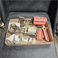Vtg Toy Cast Iron Tractor Trailer in Pieces
