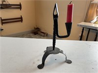 Primitive twisted iron candle holder