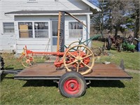 CASE SICKLE MOWER AND SINGLE AXLE TRAILER