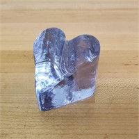 Vtg Fire & Light Recycled Glass Heart Paperweight