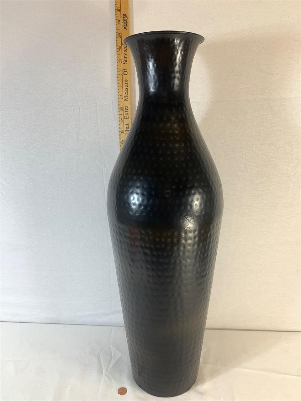 Bronze Hammered Metal Vase 27” Tall