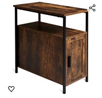 Industrial End Table w/Shelf for Narrow Space