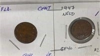 2 Newfoundland Cents 1943 and 1947