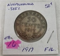 1917 Newfoundland 50 Cent Coin