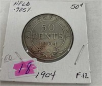 1904 Newfoundland 50 Cent Coin