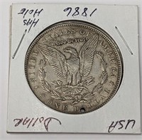 1886 USA Silver Dollar-Has Hole