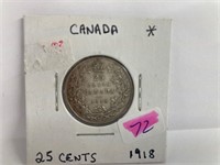 1918 Canada Quarter