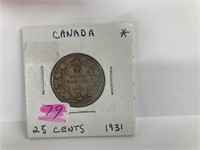 1931 Canada Quarter