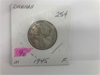 1945 Canada Quarter