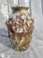 Antique Goofus painted milk glass vase