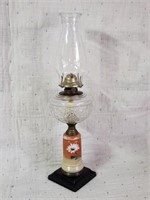 Cast Iron Base & Porcelain Oil Lamp