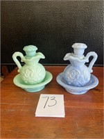 VTG Avon slag glass pitcher & bowl decanters