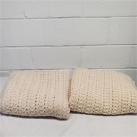 2 hand knitted blankets.  - XA