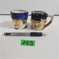 Toby type mugs, 1 is Occupied Japan s
