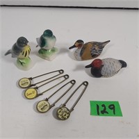 Tea Birds & Safety pins