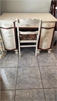 Vintage Desk & Chair With Distressed Painted