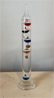11” Art Glass Tube Thermometer With Multi Color