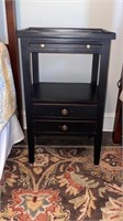 Small Black Finish Wood Accent Side Table With