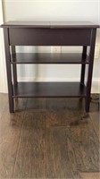 Nice Black Side Accent Table With 2 Shelves &