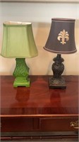 Pair of Small Accent Lamps, 16” & 17”,