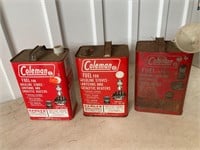 3 Vintage Coleman Gallon Cans