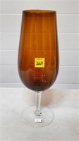 Amber Glass Stemware Vase