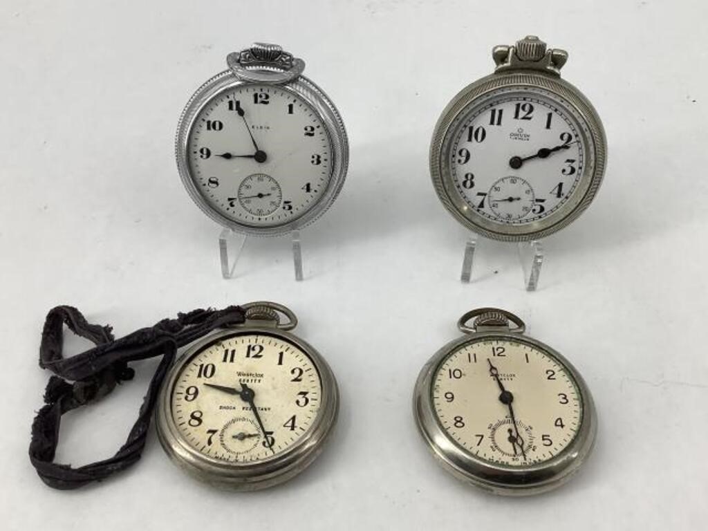 Elgin, Orvin & 2 Westclox Pocket Watches