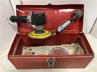 Red toolbox w/ 2 air tools