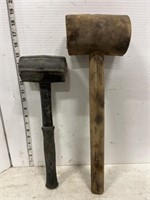 2 mallets- wood & rubber