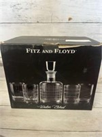 Fitz and Floyd decanter and glass set
