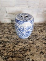 Blue and White glass Asian candle topper