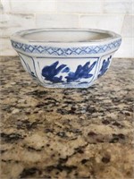 Blue and White glass bowl