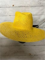Large Woven yellow beach hat