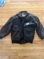 Vintage Fox Run Leather Bomber Jacket M