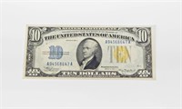 1934A NORTH AFRICA $10 SILVER CERTIFICATE - XF