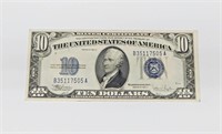 1934C $10 SILVER CERTIFICATE - ABOUT UNC