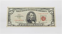 1963 RED SEAL $5 STAR NOTE - VF