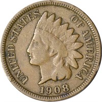1908-S INDIAN HEAD CENT - VG/FINE