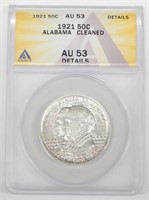 1921 ALABAMA HALF - ANACS AU53 DETAILS