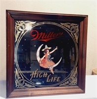 Vintage Miller High Life Girl on the Moon Bar Sign
