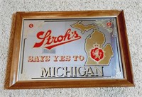 Stroh's Say Yes to Michigan Pub Mirror