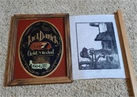 Jack Daniels Sign and Dan Quest Numbered Woodcut