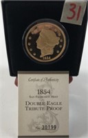 1854S Double Eagle Tribute Proof Brass and Silver