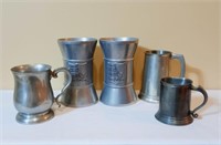 Lot of Pewter Steins