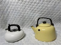 Two enamel teapot