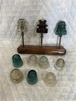 Antique glass, insulators various styles and sizes