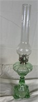 Green Uranium glass oil lamp