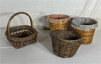 4 woven baskets